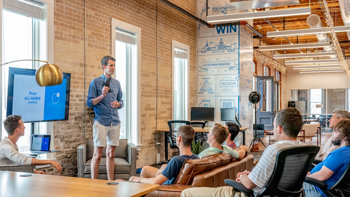 Business owners in their workplace